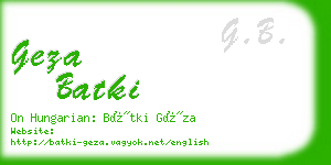 geza batki business card